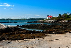 Beach by Hendricks Head Lighthouse In Maine